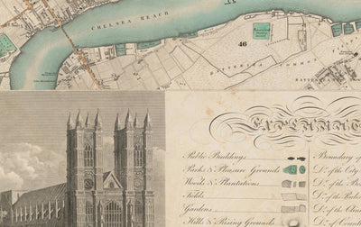Big Old Map of London by C&J Greenwood, 1830 - Handcoloured