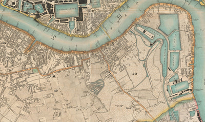 Big Old Map of London by C&J Greenwood, 1830 - Handcoloured