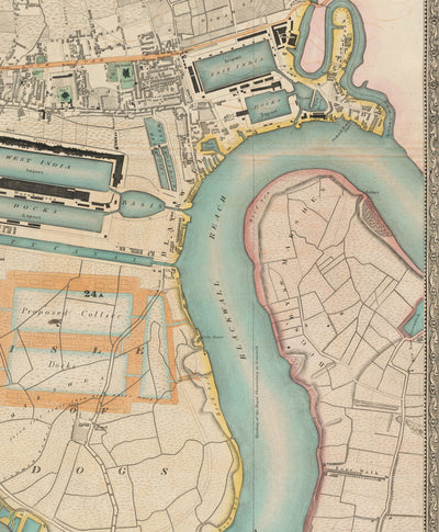 Big Old Map of London by C&J Greenwood, 1830 - Handcoloured
