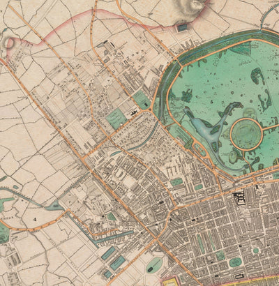 Big Old Map of London by C&J Greenwood, 1830 - Handcoloured