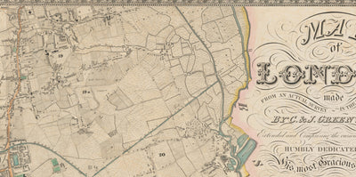 Big Old Map of London by C&J Greenwood, 1830 - Handcoloured