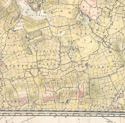 Rare ancienne carte de Londres et de banlieues, 1799 par Milne - City, Hackney, Westminster, Dalston, Hampstead, Fields