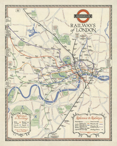Rare Old London Underground Tube Map, 1928 - Covent Garden, Piccadilly Circus, Central & District Line