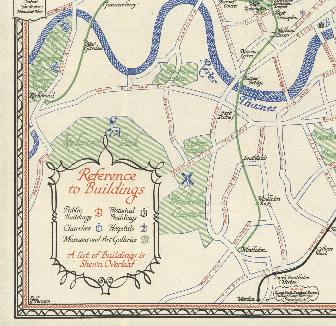Rare Old London Underground Tube Map, 1928 - Covent Garden, Piccadilly Circus, Central & District Line