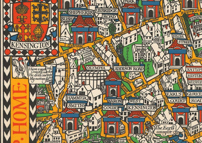 Ancienne carte de Londres, 1928 par Max Gill - La carte souterraine "merveilles" qui a sauvé le tube