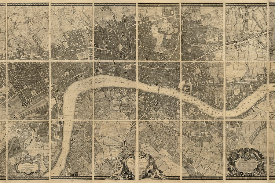 Maschera facciale da designer con mappa storica PERSONALIZZATA di Londra (Charles Booth, John Rocque, C&J Greenwood) 
