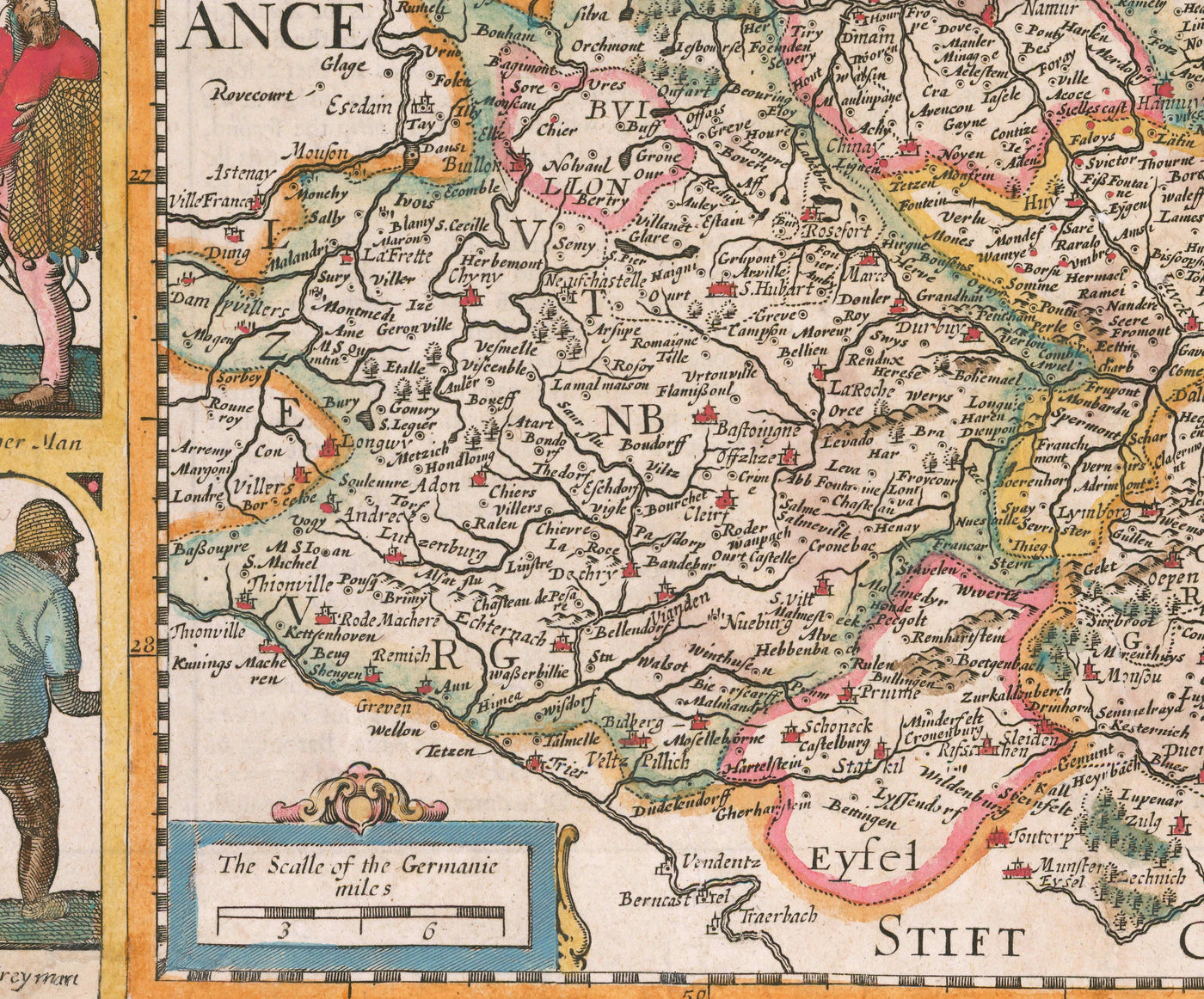 Old Map of the Low Countries by John Speed, 1627 - Low Countries, Netherlands, Belgium, Luxembourg, Flanders, Belgica