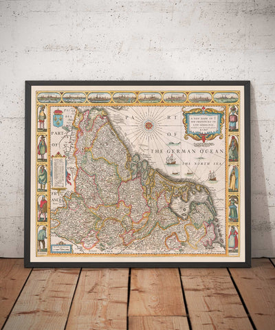 Old Map of the Low Countries by John Speed, 1627 - Low Countries, Netherlands, Belgium, Luxembourg, Flanders, Belgica