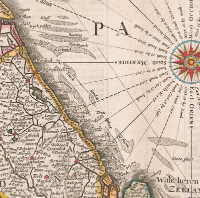 Old Map of the Low Countries by John Speed, 1627 - Low Countries, Netherlands, Belgium, Luxembourg, Flanders, Belgica