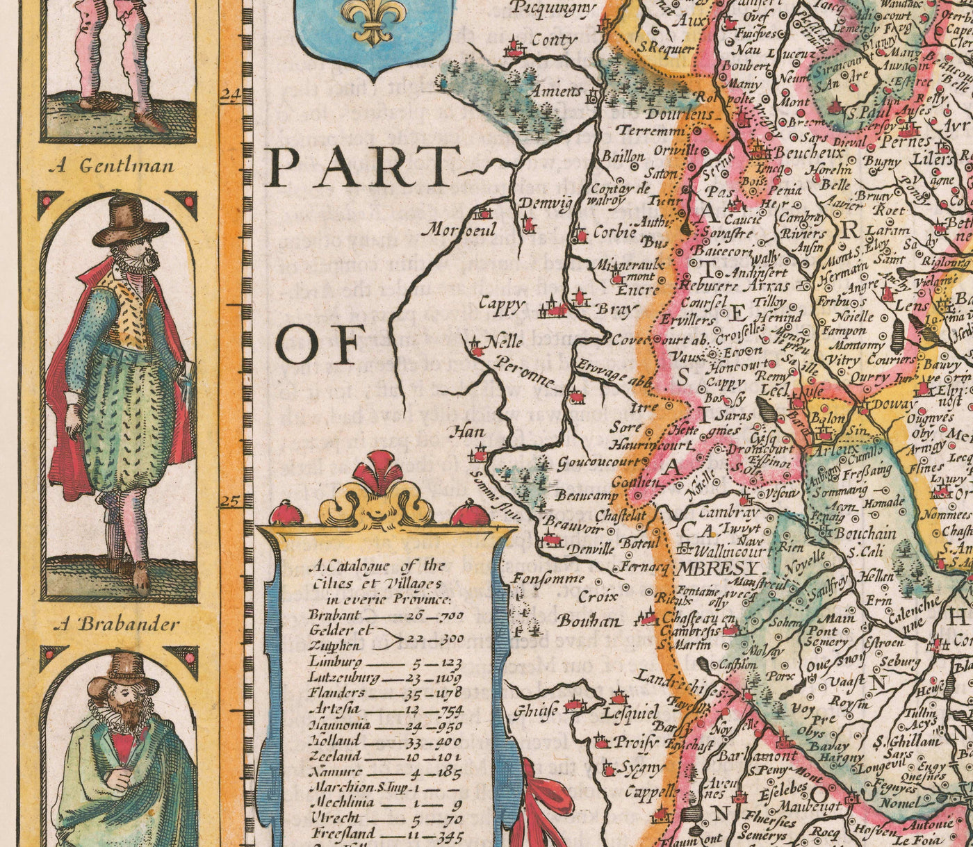 Old Map of the Low Countries by John Speed, 1627 - Low Countries, Netherlands, Belgium, Luxembourg, Flanders, Belgica