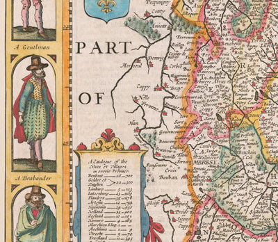 Old Map of the Low Countries by John Speed, 1627 - Low Countries, Netherlands, Belgium, Luxembourg, Flanders, Belgica