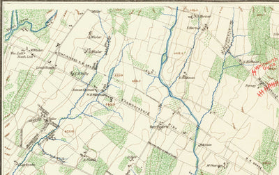 Old Map of the Battle of Gettysburg in 1900 by Julius Bien - North vs. South, Confederacy vs. Union Civil War Chart