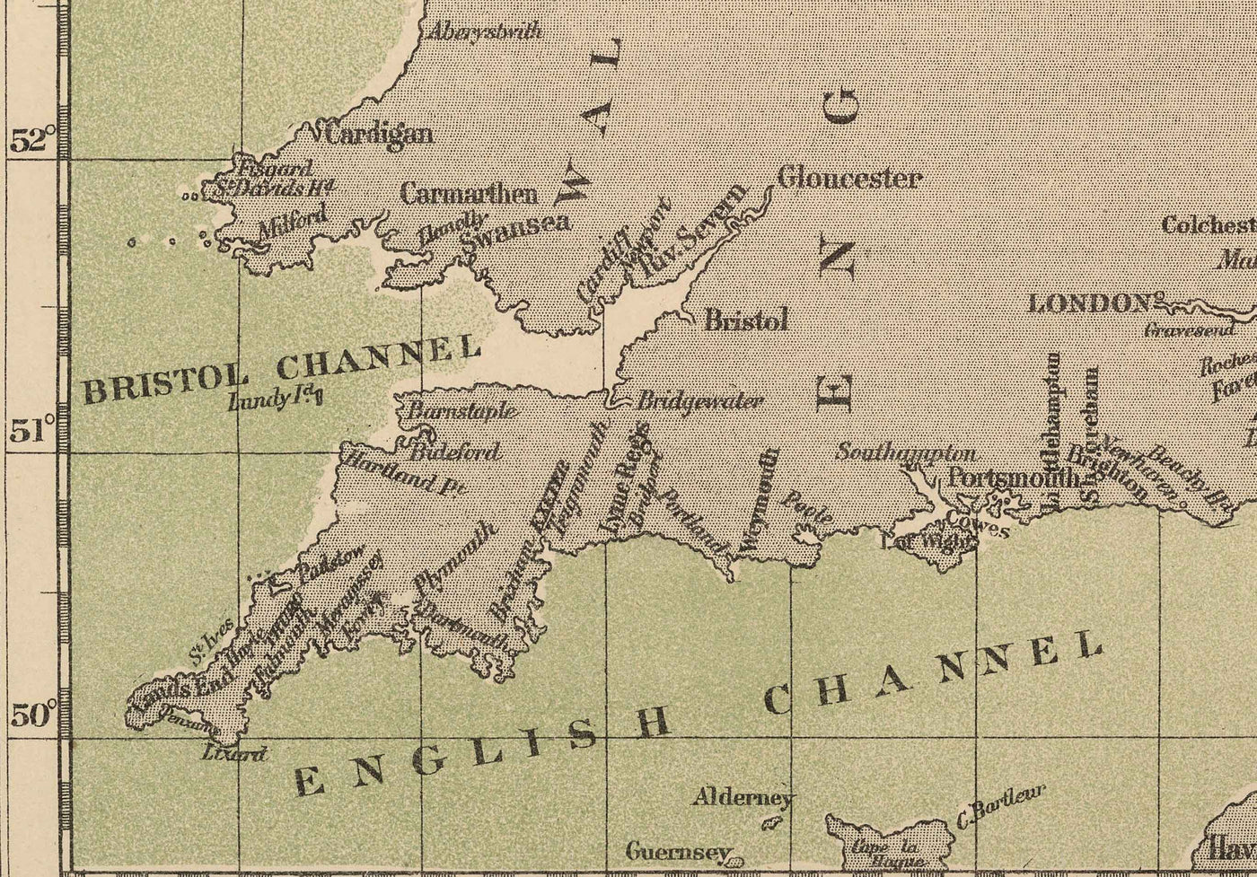 Antiguo mapa de la caballa del Mar del Norte, 1883 por O.T. Olsen - Pesca de la caballa, distribución, desove, etc.
