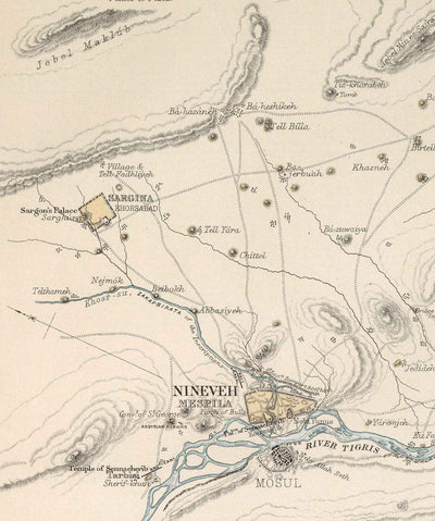 Mapa antiguo de las ciudades antiguas del norte de África y Oriente Medio, 1874 por Smith - Troya, Cartago, Nínive, Constantinopla, Alejandría