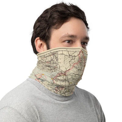 Train &amp; Rail Gesichtsmaske / Halskrause / Snood mit Vintage-Karte Letts's Eisenbahn und statistische Karte von England und Wales, 1883