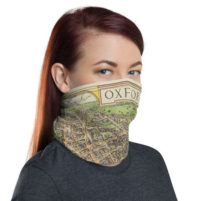 Oxford Gesichtsmaske / Nackenschutz mit Vintage Kartendruck von Oxford im Jahr 1929 von Spencer Hoffman