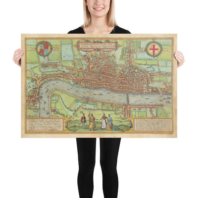 The Oldest Map of London, 1559 - City of London, Westminster, Southwark