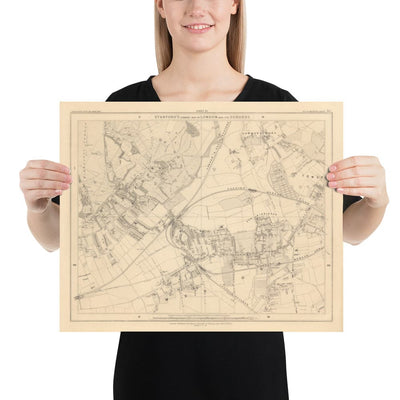Old Map of South West London, 1862 by Edward Stanford - Wimbledon, Merton, Summerstown - SW19, SW17, SW20