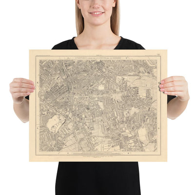Old Map of South London by Edward Stanford, 1862 - Camberwell, Peckham, Walworth, Nunhead, Old Kent Road - SE5, SE17, SE15, SE1, SE16