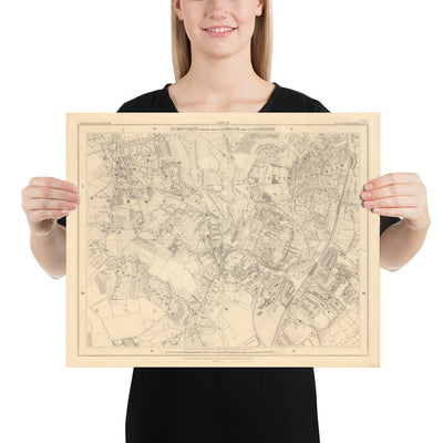 Old Map of South East London, 1862 by Edward Stanford - Norwood, Crystal Palace, Penge, Sydenham - SE27, SE19, SE20, SE26