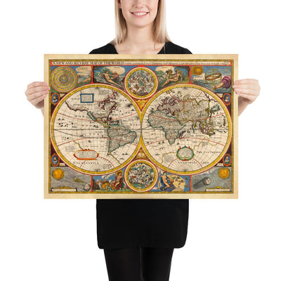 Old World Map from 1651 by John Speed - Rare Colour Vintage Wall Art
