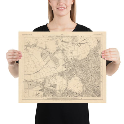 Old Map of West London, 1862 by Edward Stanford - St Johns Wood, Kilburn, Kensal Green, Finchley Rd, Willesden - NW1, N1C, N7, NW5, NW3, NW8
