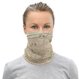 Edinburgh Face Mask / Neck Gaiter / Snood with vintage colour map of Edinburgh in 1853 by W.B. Clarke and published by George Cox