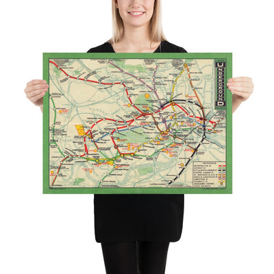 Rare Old London Underground Tube Map, 1912 - Oxford Circus, Piccadilly, Bank, Central Line
