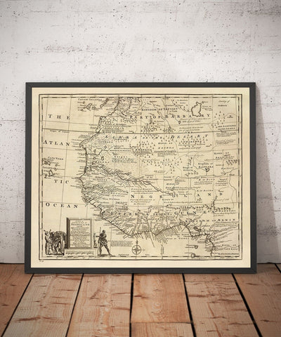 Mapa antiguo de Negroland, 1747 por Bowen - África occidental pre-colonial - Comercio de esclavos, Costa de Marfil, Costa de Oro