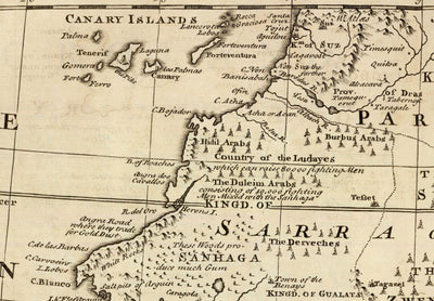 Mapa antiguo de Negroland, 1747 por Bowen - África occidental pre-colonial - Comercio de esclavos, Costa de Marfil, Costa de Oro