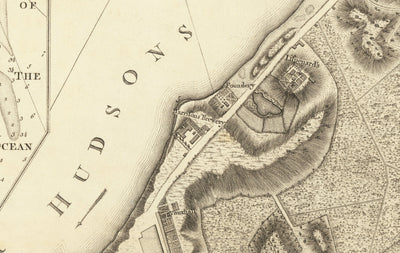 Old Map of New York in 1775 by John Rocque - Rare American Revolution War Wall Art - Greenwich, Columbia, Manhattan - British Military Plan