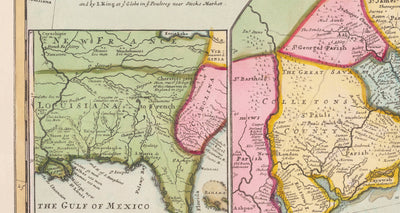 Alte Karte von Nordamerika 1715 von Herman Moll - Neuengland, Neuschottland, New York, Carolina, Französisch & Dreizehn britische Kolonien 