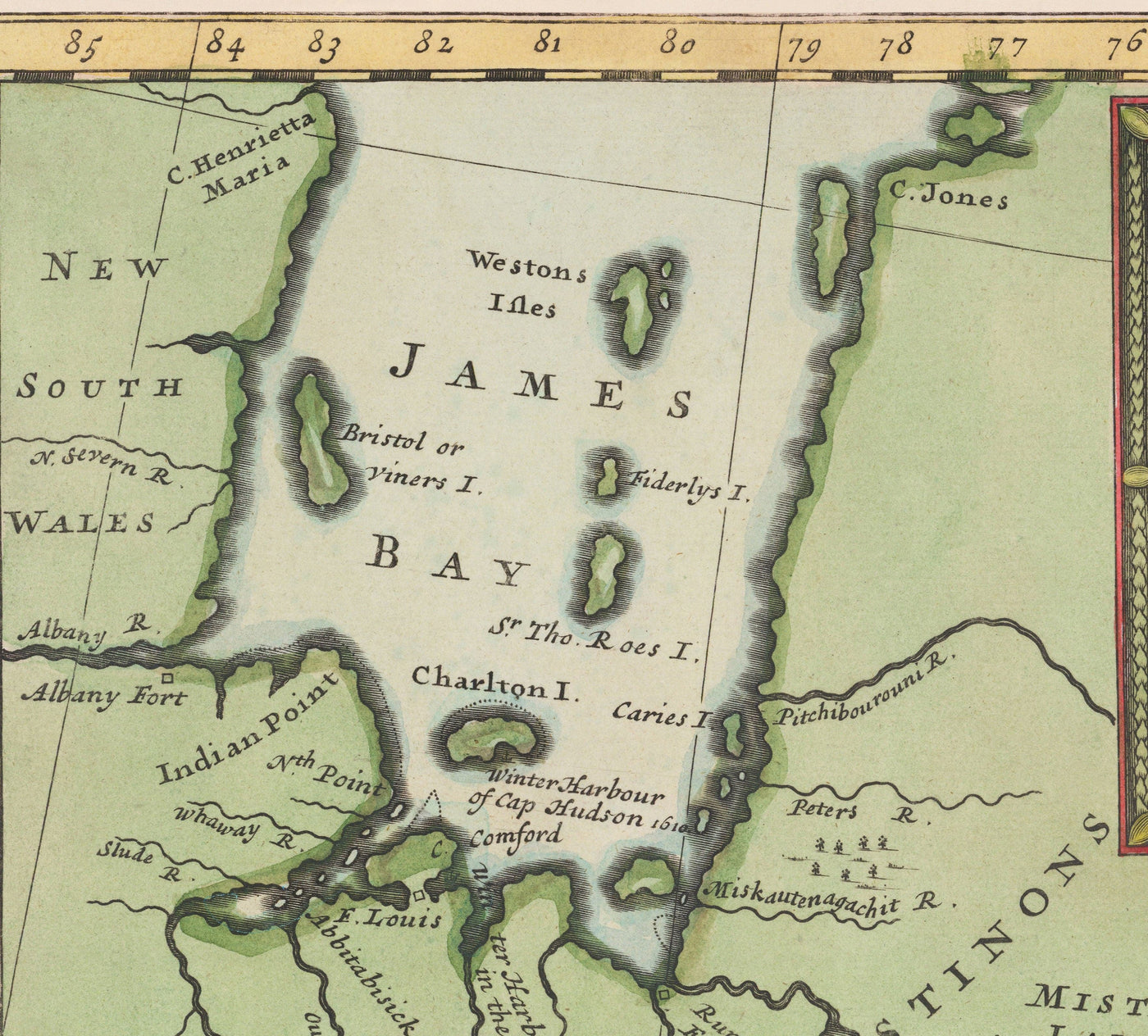 Alte Karte von Nordamerika 1715 von Herman Moll - Neuengland, Neuschottland, New York, Carolina, Französisch & Dreizehn britische Kolonien 