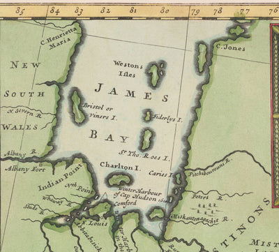 Alte Karte von Nordamerika 1715 von Herman Moll - Neuengland, Neuschottland, New York, Carolina, Französisch & Dreizehn britische Kolonien 