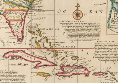 Old Map of North America, 1720 by Herman Moll - USA, Canada, Mexico - French, Spanish & English Colonial Atlas
