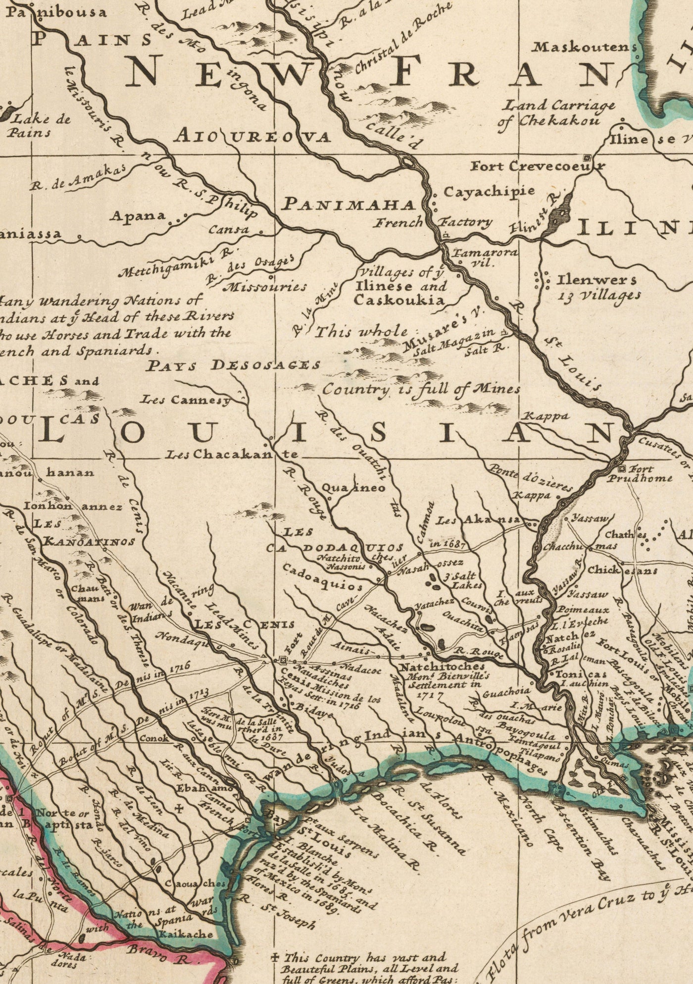 Old Map of North America, 1720 by Herman Moll - USA, Canada, Mexico - French, Spanish & English Colonial Atlas