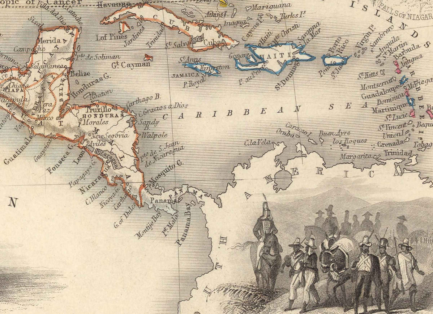 Alte Karte von Nordamerika, 1851 von Tallis & Rapkin - Illustriertes USA, Kanada, Mexiko, Eskimos, Biber, Einheimische 