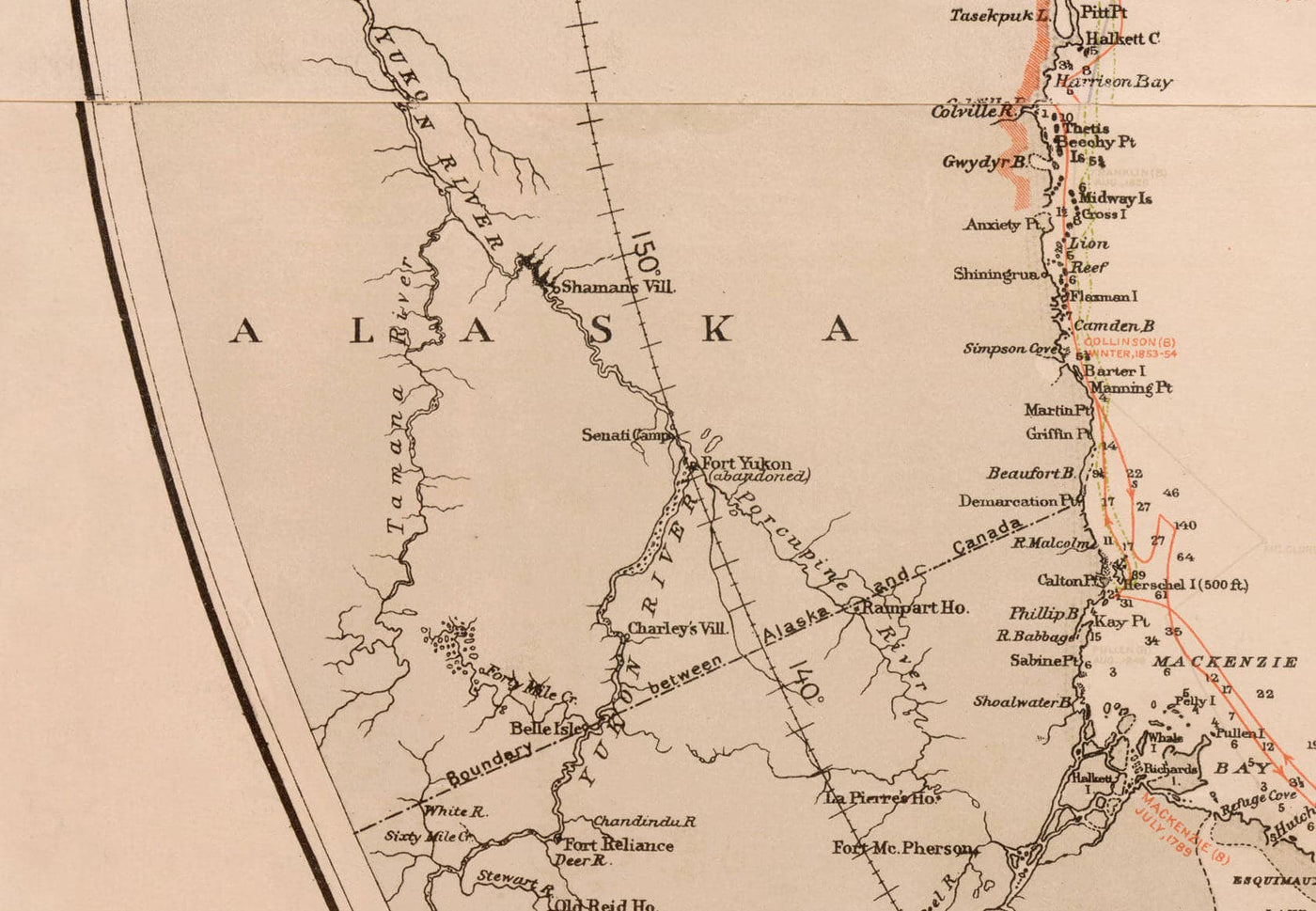 Old North Pole Exploration Map, 1896 by US Navy - Svalbard, Iceland, Greenland, Arctic Circle Explorers