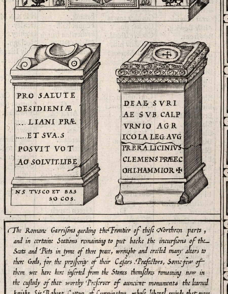 Ancienne carte de Northumberland en 1611 - Newcastle, Gateshead, Mur d&
