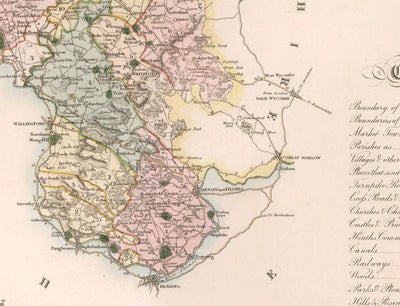 Old Map of Oxfordshire, 1829 by Greenwood - Oxford, Banbury, Abingdon, Bicester, University