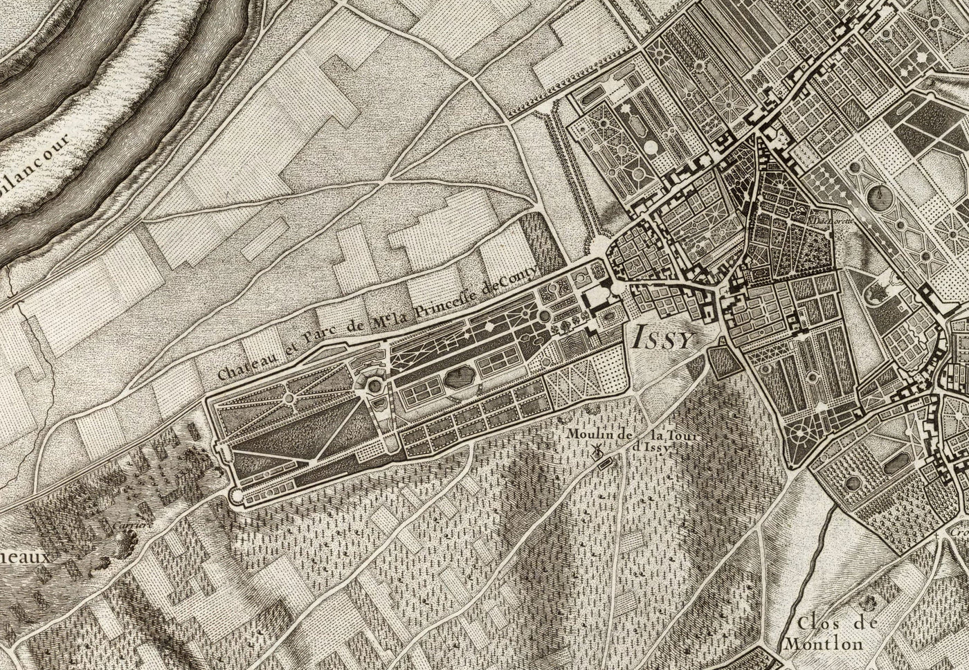 Rare Old Map of Paris, 1795 by Roussel - 18th Century Louvre, Les Invalides, Champs-Élysées