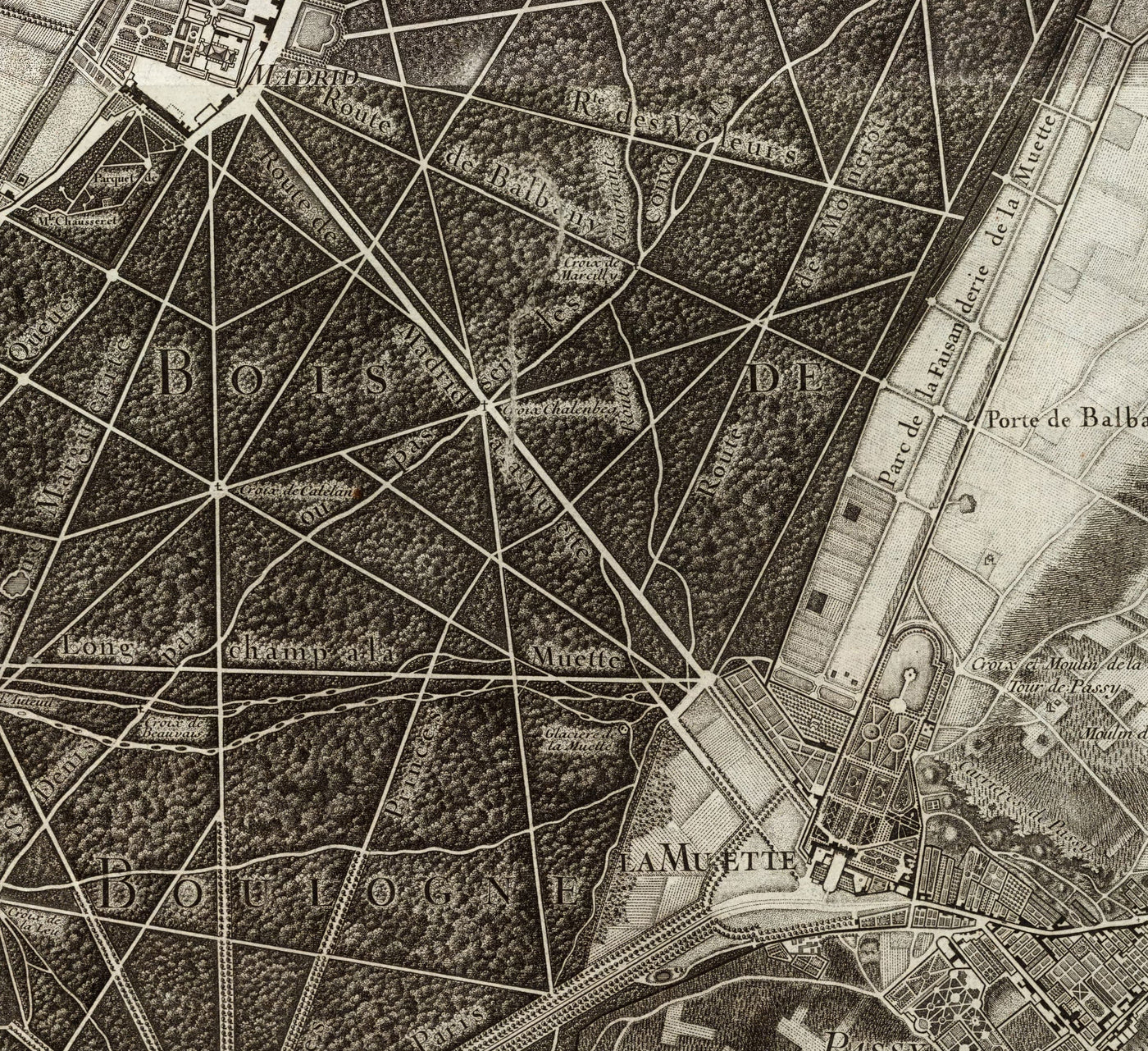 Rare Old Map of Paris, 1795 by Roussel - 18th Century Louvre, Les Invalides, Champs-Élysées
