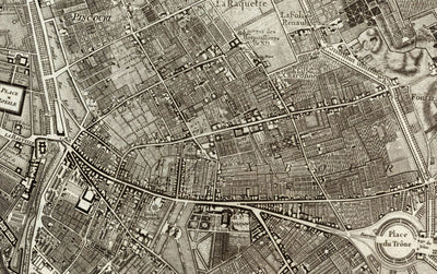 Rare Old Map of Paris, 1795 by Roussel - 18th Century Louvre, Les Invalides, Champs-Élysées