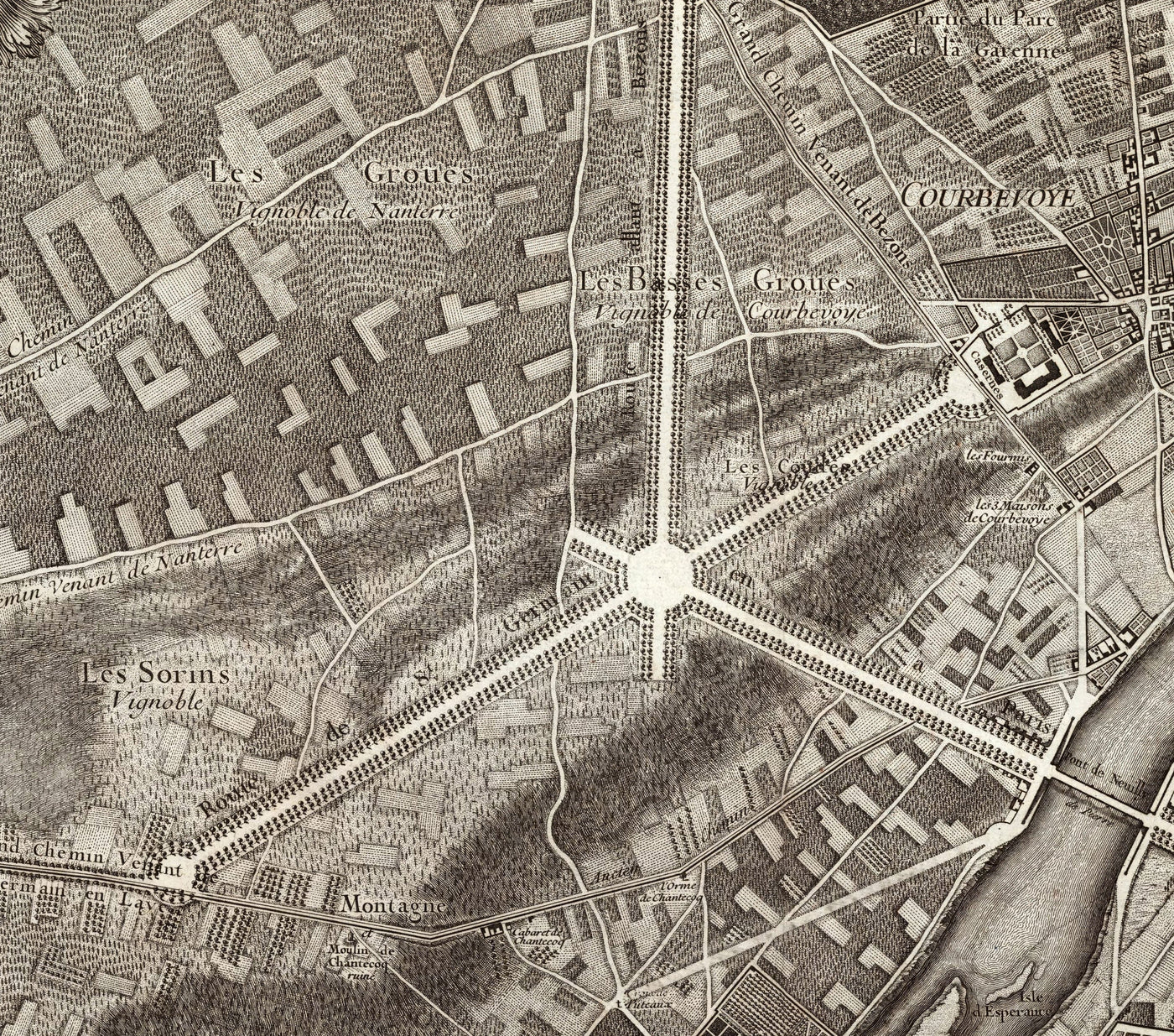 Rare Old Map of Paris, 1795 by Roussel - 18th Century Louvre, Les Invalides, Champs-Élysées