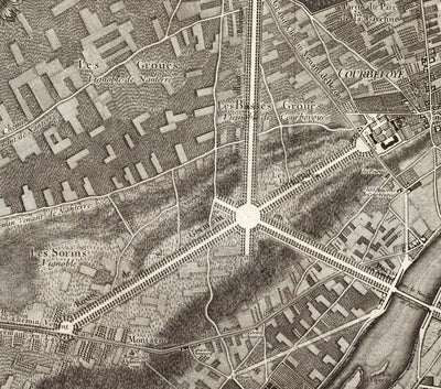 Rare Old Map of Paris, 1795 by Roussel - 18th Century Louvre, Les Invalides, Champs-Élysées