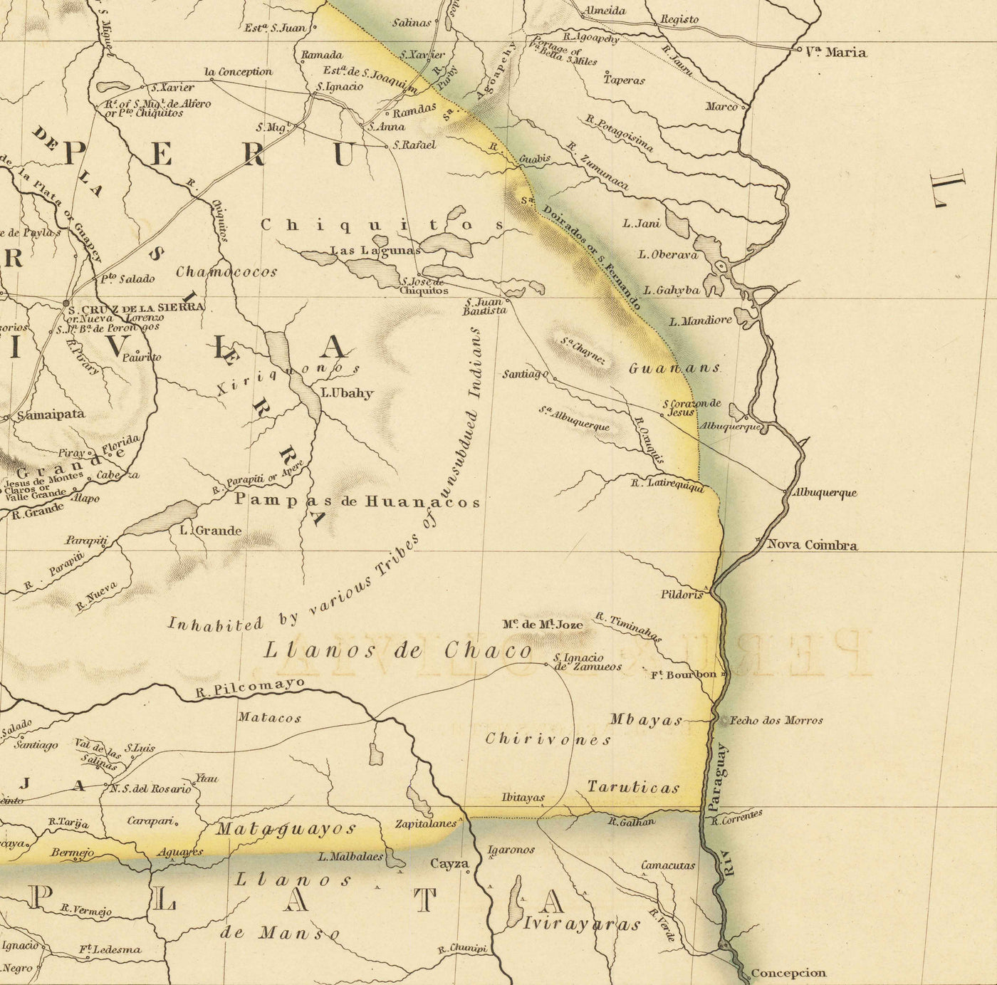 Mapa antiguo de Perú y Bolivia, 1842 por Arrowsmith - Alto Perú, Chile, América del Sur, Andes, La Paz, Lima, Atacama