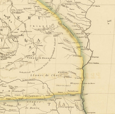 Mapa antiguo de Perú y Bolivia, 1842 por Arrowsmith - Alto Perú, Chile, América del Sur, Andes, La Paz, Lima, Atacama
