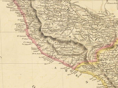 Mapa antiguo de Perú y Bolivia, 1842 por Arrowsmith - Alto Perú, Chile, América del Sur, Andes, La Paz, Lima, Atacama