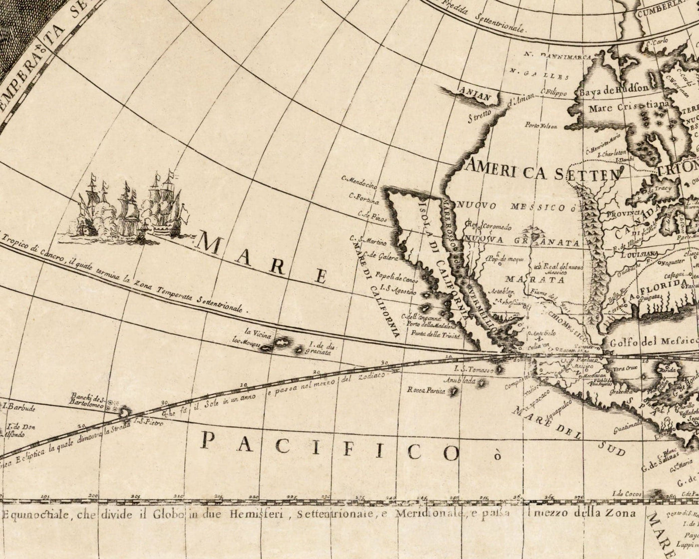 Mapa del Viejo Mundo, 1700 - Mapa del Atlas Antiguo Monocromo raro, Arte de la Pared Vintage por Paolo Petrini