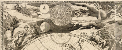 Mapa del Viejo Mundo, 1700 - Mapa del Atlas Antiguo Monocromo raro, Arte de la Pared Vintage por Paolo Petrini